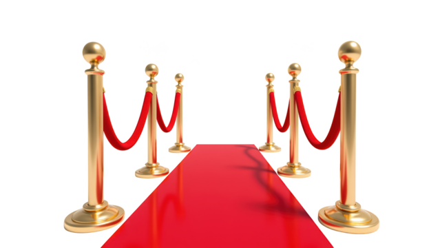Red carpet velvet ropes golden stanchions event entrance luxury decor celebrity event award ceremony glamorous setting red carpet event VIP access