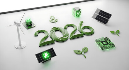 Green energy future in 2026 with renewable technology and sustainability concepts