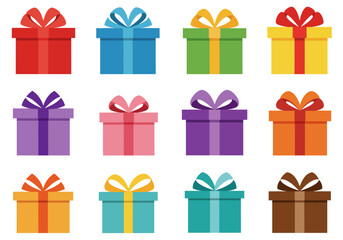 Colorful Collection of Wrapped Gifts with Bows for Celebrations