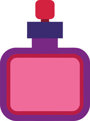 Pink Rectangular Perfume Bottle Illustration for Beauty and Cosmetic Packaging