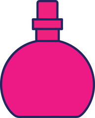 Stylized Pink Perfume Bottle Illustration for Fashion and Cosmetic Design