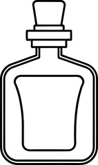 Rectangular Perfume Bottle Line Drawing for Packaging and Cosmetic Design