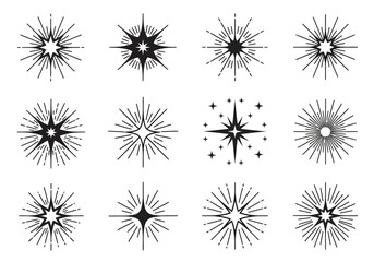 Elegant Starburst Collection Geometric Sparkle Vector Art