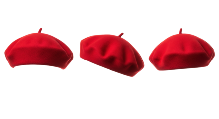 Classic red wool beret a timeless french fashion accessory shown in different elegant views