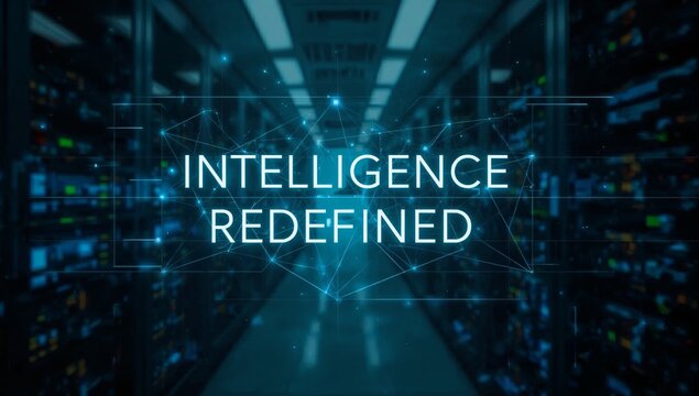 Cutting-edge data center redefining intelligence for modern business with advanced network infrastructure and server racks for high performance computing
