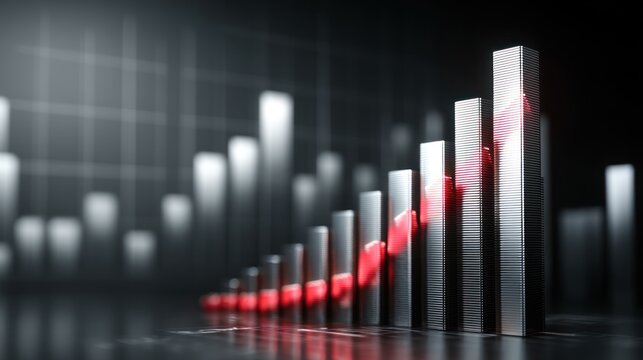 3D bar graph showing business growth - Powered by Adobe