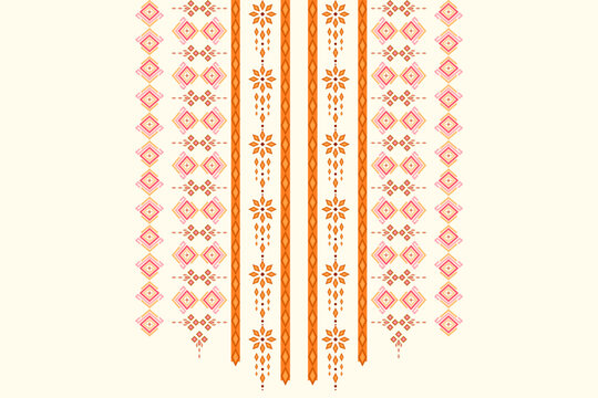 Neckline embroidery geometric abstract elements neck pattern. Native decorative design for fabric, clothing, illustration, texture, collar decor, border, rug, decoration, printing, element, necklace