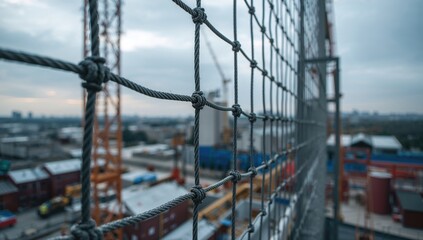Protective mesh at a building location