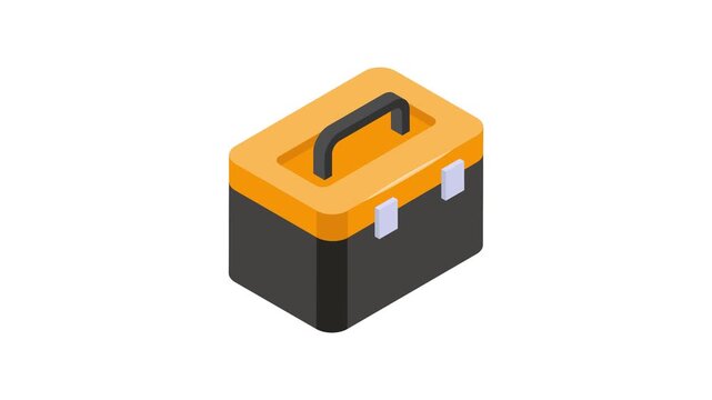 Visually perfect toolbox isometric animated icon, ready for premium use