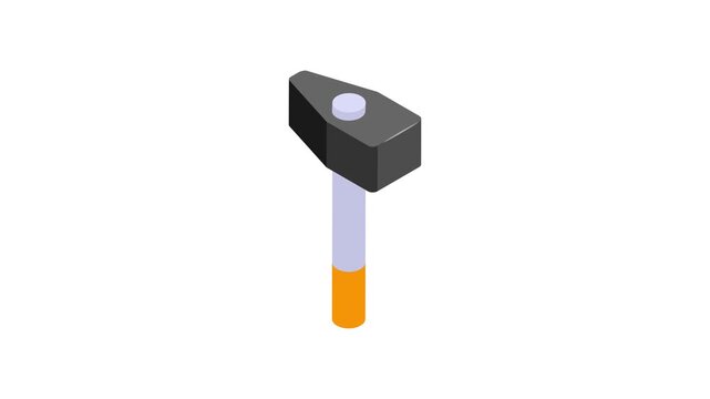 Grab this amazing sledge hammer isometric animated icon, customizable vector animation