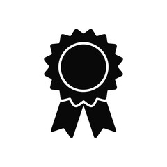 Black Rosette Ribbon Award Icon symbol