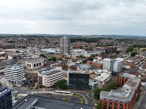 Swindon Town centre Wiltshire England drone,aerial