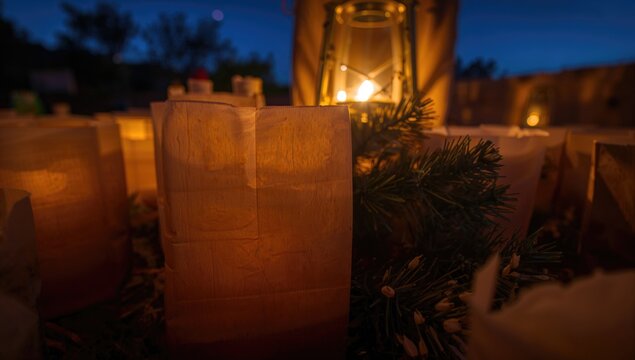 Christmas Eve Luminarias, festive illumination, cultural celebration