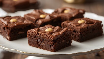 Homemade Brownies Adorned With Toppings, A Sweet Treat With High Sugar Load