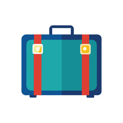 red suitcase isolated on white