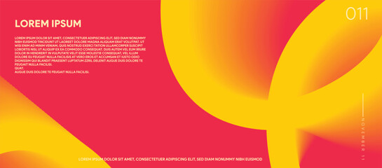 Abstract red and yellow geometric poster background — modern vector layout with curved shapes and gradient wave pattern for creative editorial and digital advertising design