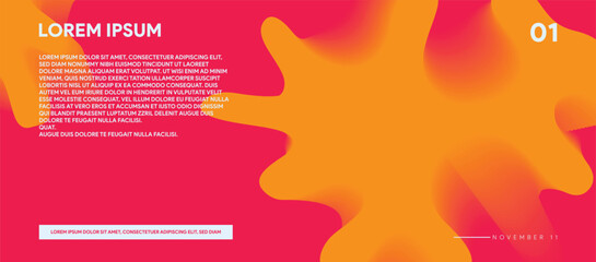 Vibrant abstract red and orange fluid shape poster — modern gradient design with organic form and minimalist composition for digital art, branding, and editorial layouts