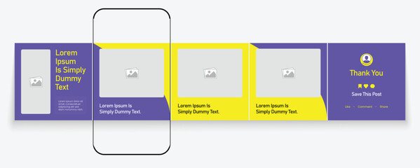 Set of LinkedIn carousel post, social media Instagram carousel post, modern and editable business carousel template design © Tarek Digital