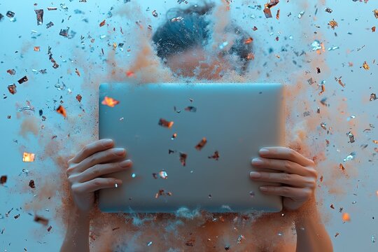 Ephemeral content Phygital Decentralized social media Digital experience platform FAANG transformation Second state Dupdub Kolsquare Cohley A close-up of persons hands trembling over keyboard indicat