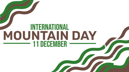 International Mountain Day banner design in clean and modern style on white background, perfect for nature and environment awareness