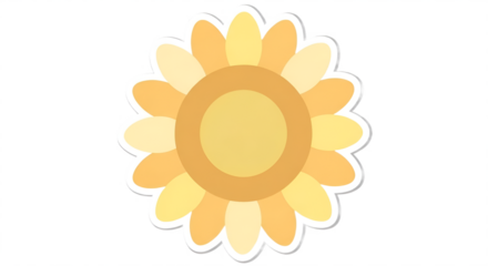 A stylized sunflower with vibrant yellow petals radiates joy and simple beauty on black background.