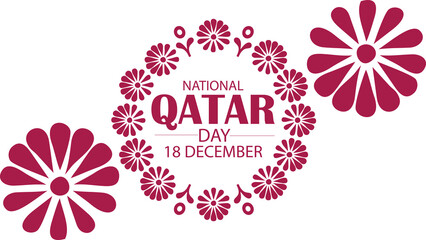 Clean and professional Qatar National Day banner illustration on white background for celebration and pride events