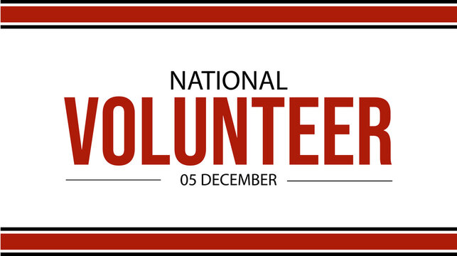 Minimal white background banner for International Volunteer Day with elegant and supportive layout