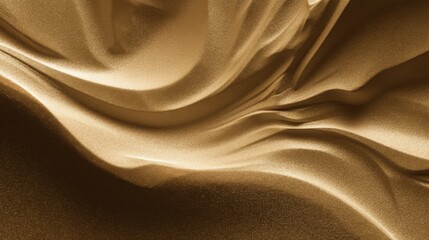Fototapeta premium Elegant golden silk fabric draped softly, showcasing intricate folds and textures in a smooth and luxurious aesthetic ideal for design projects