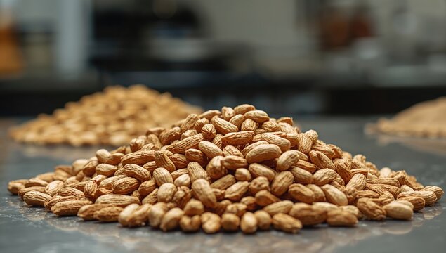 A pile of organic peanuts ready for roasting, fiber-dense choice