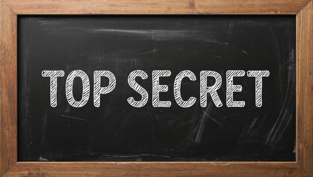 Confidential Message - Chalkboard Display with Highlighted Text on Wooden Surface