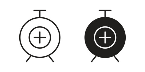 Alarm plus icon for your website design, logo, app, UI. EPS10