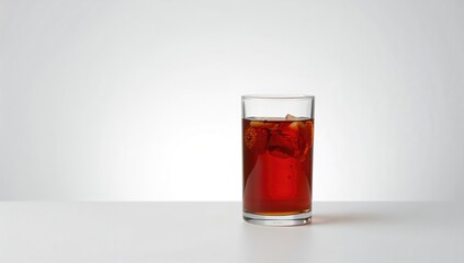 Glass of black tea in an isolated white room, highlighting health benefits of a traditional beverage