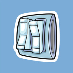 double light switch with outline in isolated background