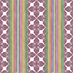 Lotus vintage Ikat pattern style