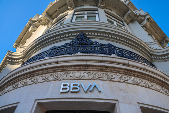 The branch office of BBVA in Porto. BBVA is a Spanish multinational financial services company.