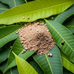 Mango Leaf Tea - A Natural Herbal Remedy on Green Leaves.