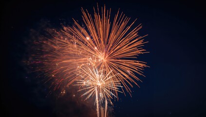 Obraz premium Colorful fireworks display lighting up the night sky, celebrating independence and freedom