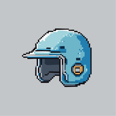 Pixel Art Helmet Icon Retro 8-bit Safety Vector Illustration