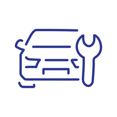 Car repair icon with wrench, symbolizing automotive maintenance and service