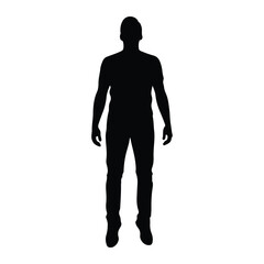 Fototapeta premium Silhouette of a man standing with arms at his sides