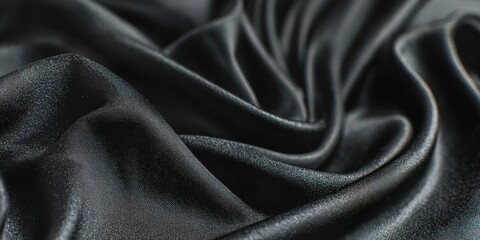 Fototapeta premium Elegant Abstract Art on Black Cloth, Modern Design Visuals, Soft Shiny Artistry for Glamour Concept