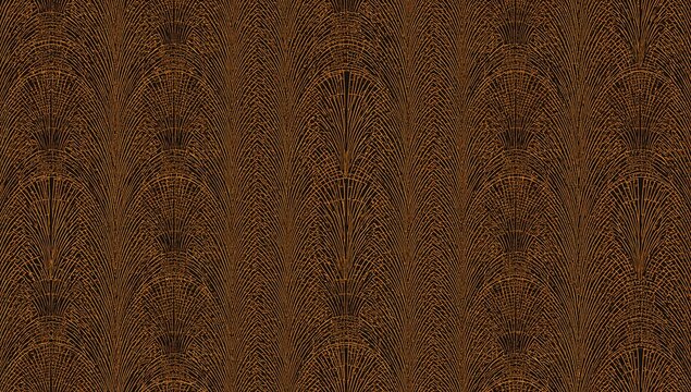 Luxury seamless geometric 3D pattern with an elegant gold frame. Classic retro-inspired abstract design.