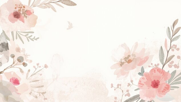 Floral watercolor backdrop, ideal for event invitations, Easter celebrations