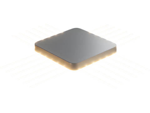 Modern neural processor microchip isolated on white background, symbolizing artificial intelligence and advanced computing technology.