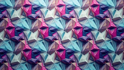 2D illustrated abstract polygonal colorful design, suitable for wallpaper and surface textures