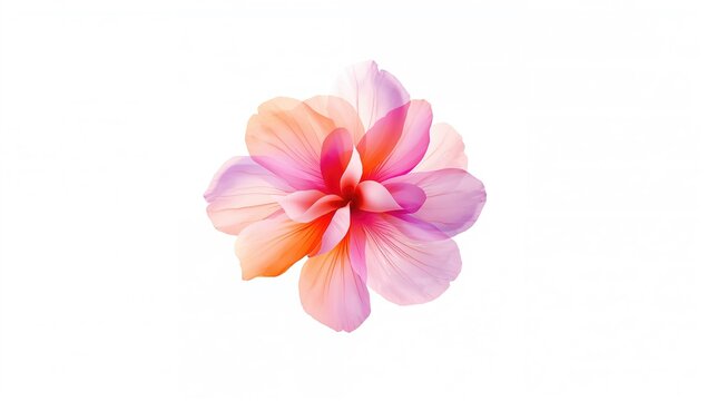 Abstract floral composition in soft pastel shades, translucent petals blending colors, suitable for editorial header background