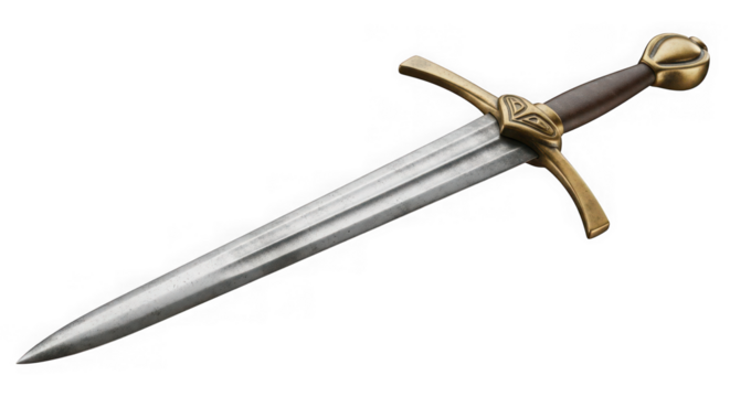 Vintage medieval fantasy dagger with ornate hilt and sharp blade