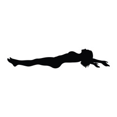 Fototapeta premium Silhouette of a Person Floating on Back lying down