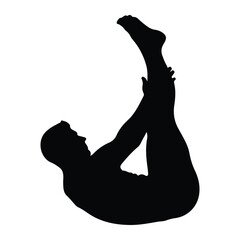 Silhouette of a person in a yoga pose Keywords: yoga, silhouette, person, figure, human