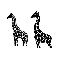 Cute Giraffe Duo – Safari Animal Line Drawing